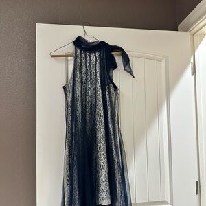 Elegant Navy Lace Dress
